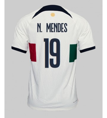 Portugal Nuno Mendes #19 Bortatröja VM 2022 Korta ärmar